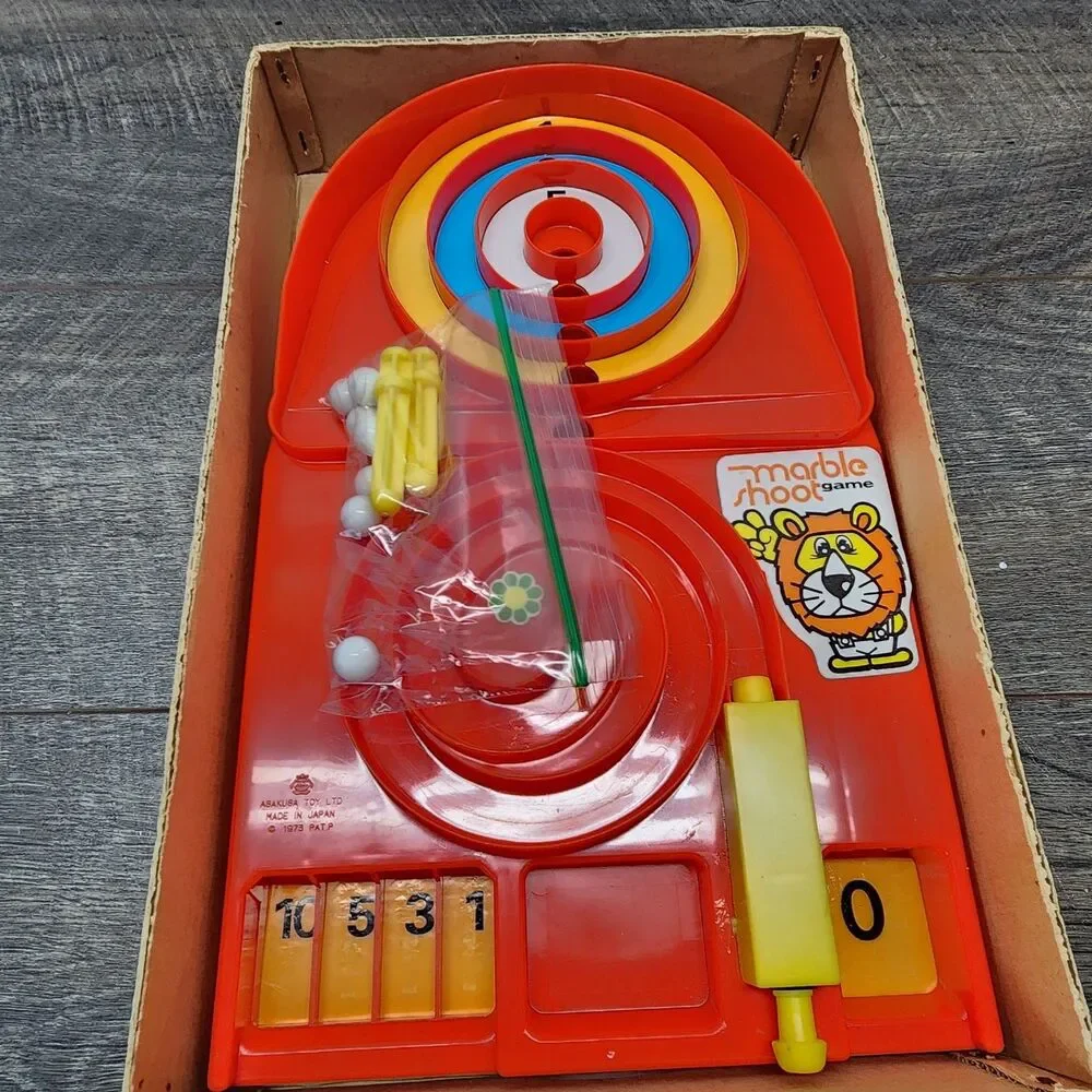 Vintage Asakusa Marble Shoot Game Japan 1973  Original Box Complete Rare